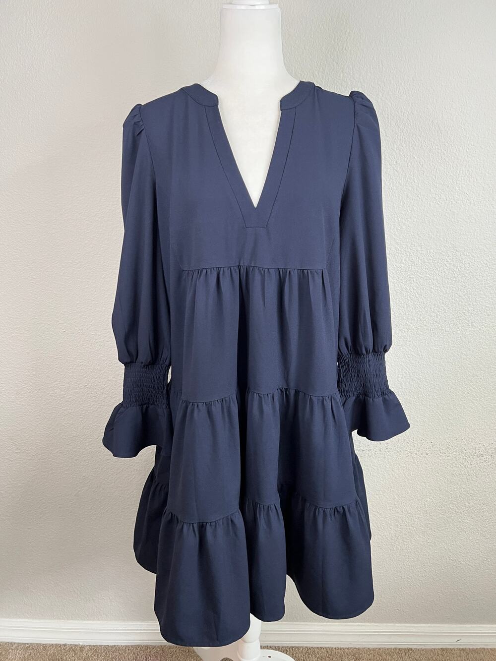 Tuckernuck Pomander Place Navy Blue Kenzo Mini Dress Women's L Glam Feminine